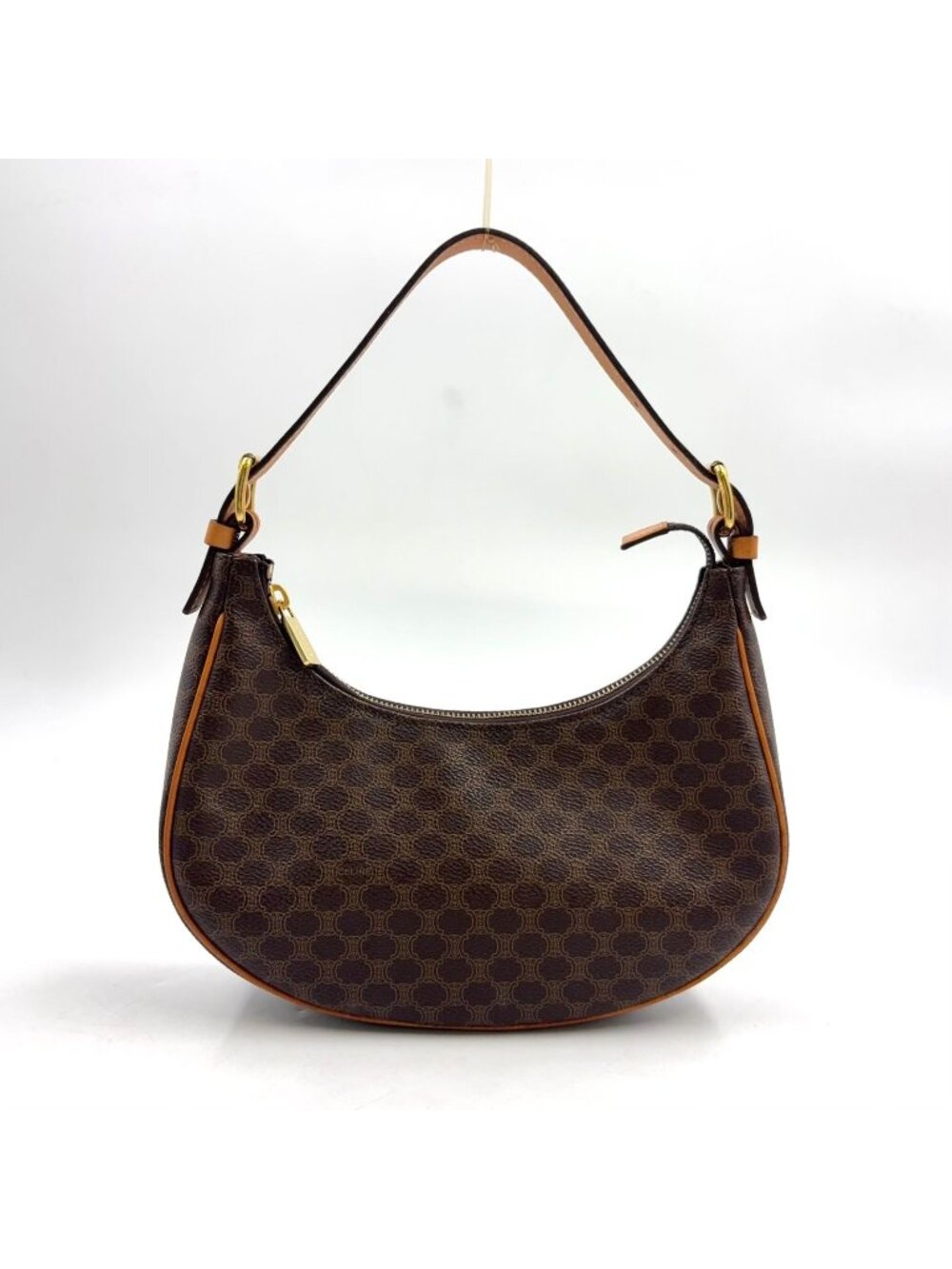 Celine Macadam Ava Leather Brown Bag Gold